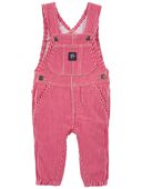 Red - Baby Stretchy Hickory Stripe Overalls