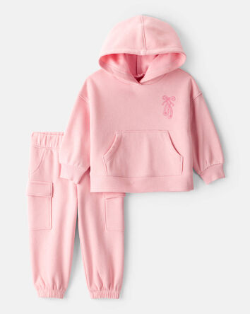 Baby Girl 2-Piece Ballet Long-Sleeve Hoodie & Pant Set - Pink, 