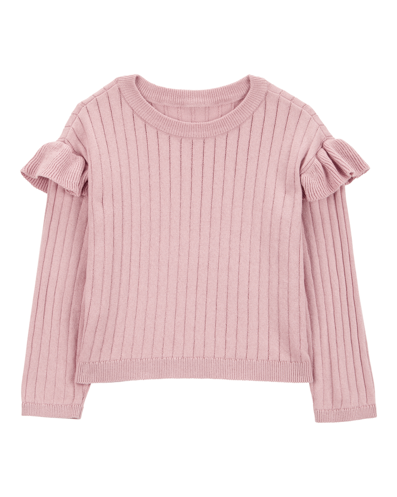 Baby Ribbed Long-Sleeve Sweater - Pink, image 1 of 3 slides