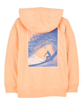 Kid Wave Knit Hoodie - Orange, 