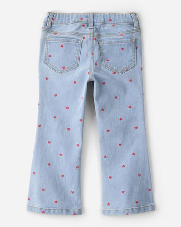 Toddler Girl  Light Wash Heart Denim Jeans - Blue, 