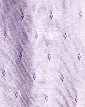 Baby Girl Long-Sleeve Sweater Bodysuit - Purple, 