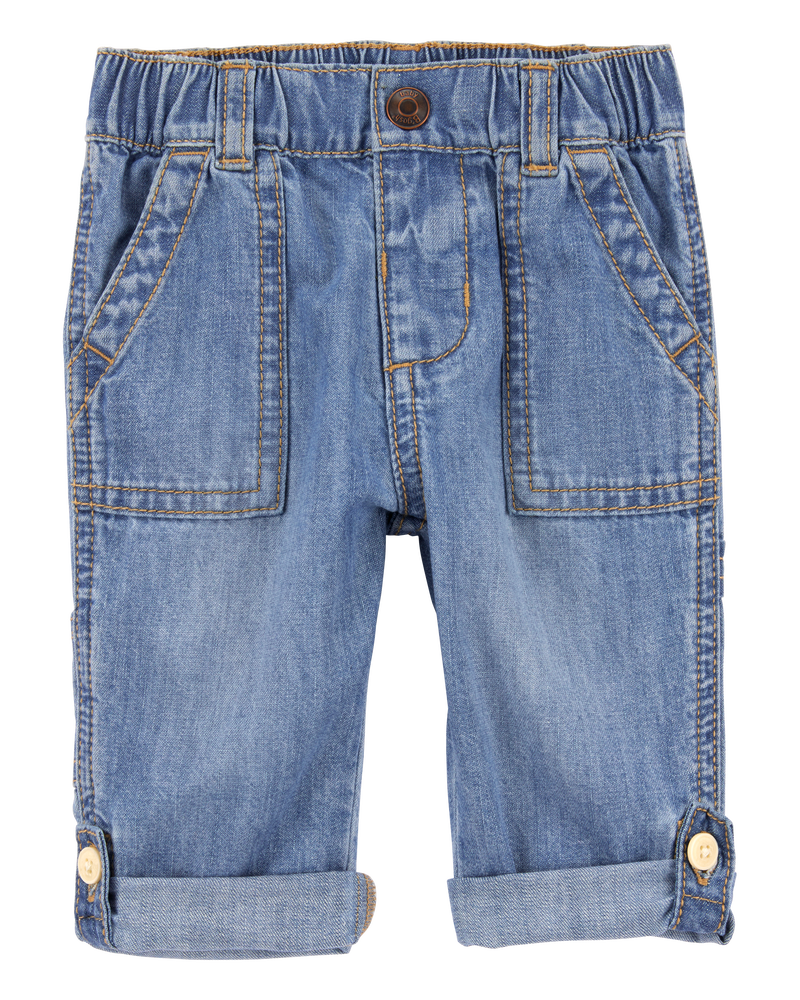 Baby Roll-Up Cuff Jeans - Blue, image 1 of 4 slides