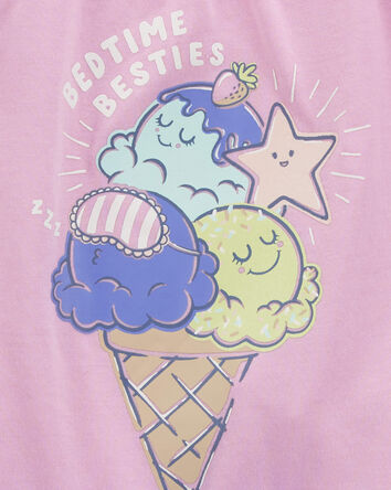 Toddler 3-Piece Ice Cream Loose Fit Pajama Set, 