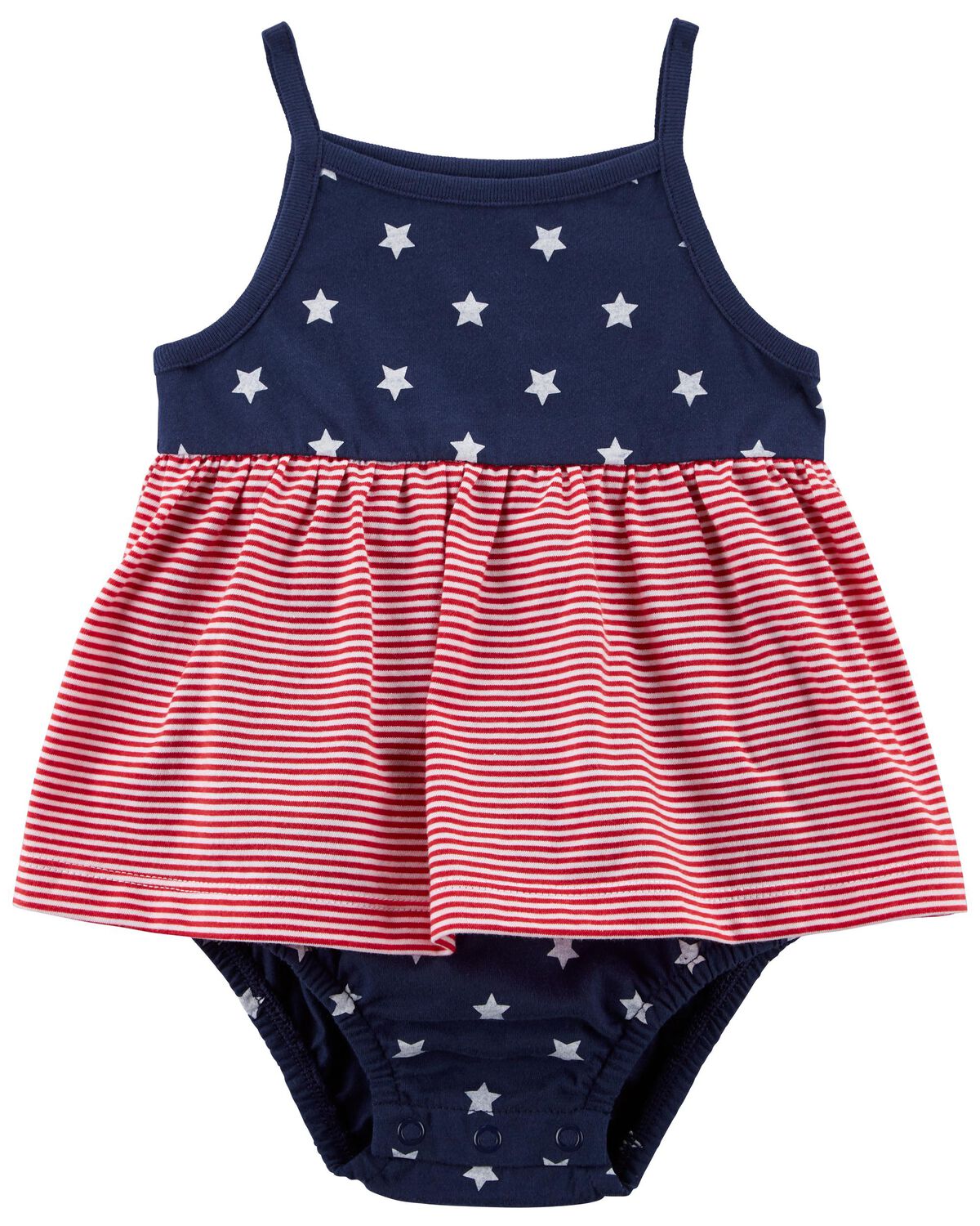 Navy/Red Baby 4th Of July Bodysuit Dress