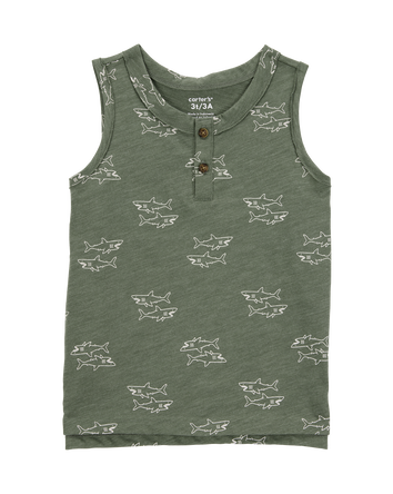 Toddler Shark Sleeveless Slub Jersey Tank, 