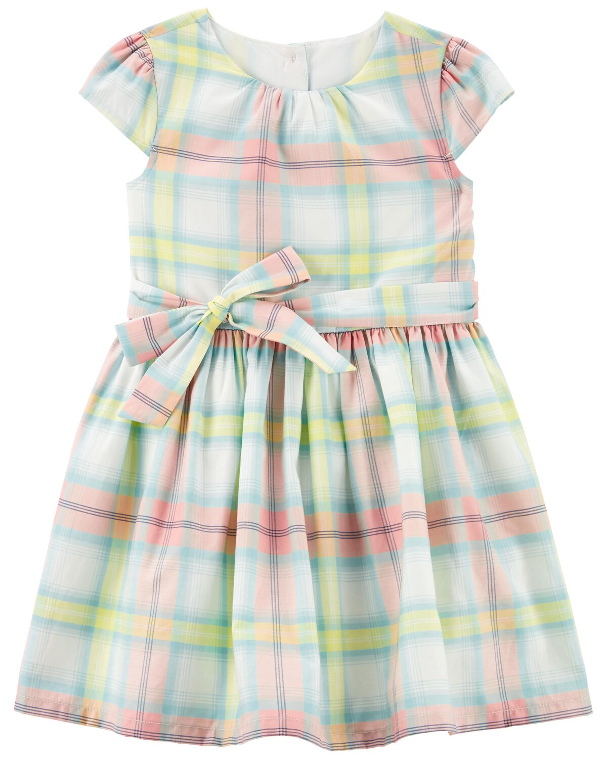 Pink/Mint/Yellow Toddler Plaid Sateen Dress | carters.com