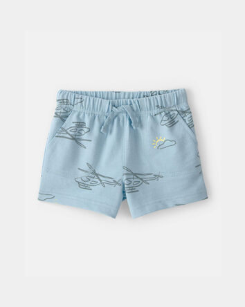 Baby Boy Helicopter French Terry Shorts - Blue, 