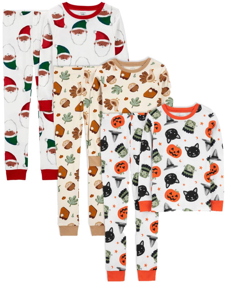 Kid 6-Piece Holiday 100% Snug Fit Cotton Pajamas, image 1 of 8 slides