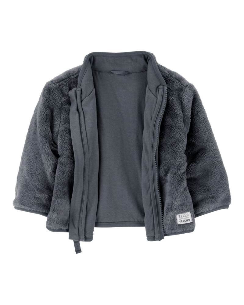 Baby Zip-Up Sherpa Cardigan, image 2 of 4 slides
