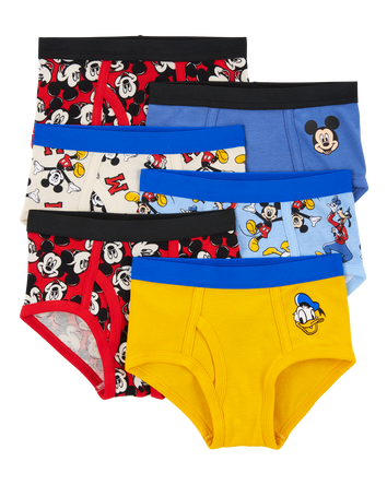 Toddler 6-Pack Mickey Mouse Cotton Briefs Underwear, 