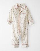 Baby Floral Print Organic Cotton Coat Style Sleep & Play Pajamas, image 1 of 4 slides
