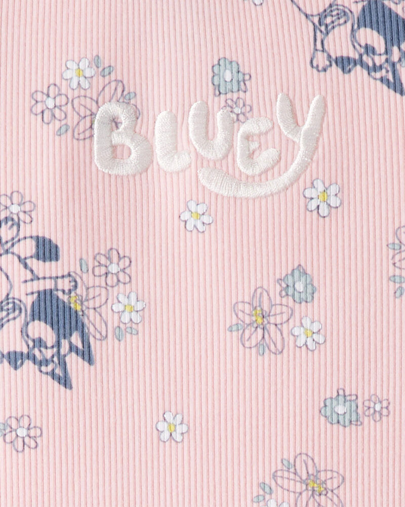 Baby Bluey Floral Print Short-Sleeve Graphic Tee - Pink, image 3 of 4 slides