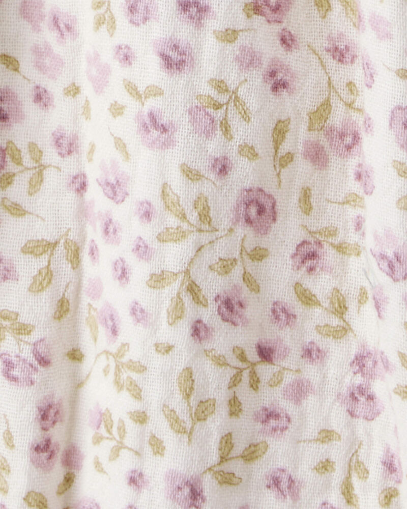 Baby Girl Organic Cotton Gauze Bubble in Botanic Muse Print, image 3 of 5 slides