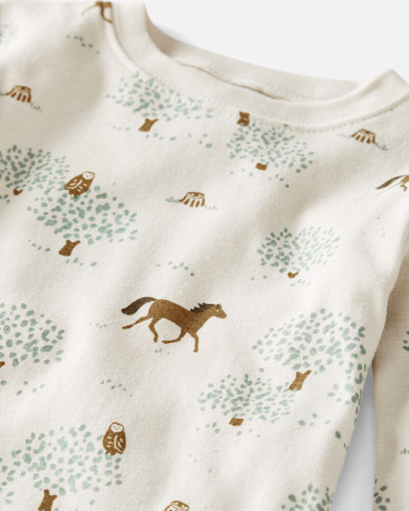 Organic Cotton Pajamas Set in Wild Horses, image 2 of 4 slides