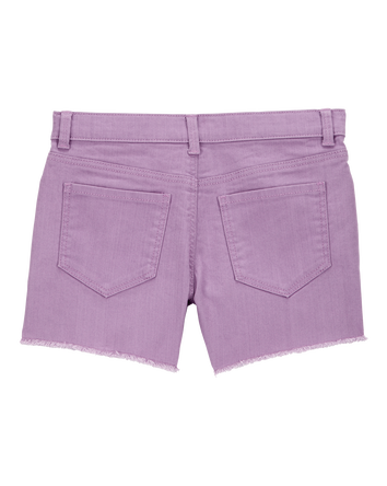 Kid Iconic Raw Hem Shorts - Purple, 
