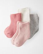 Baby 4-Pack Organic Cotton Terry Socks, image 1 of 3 slides