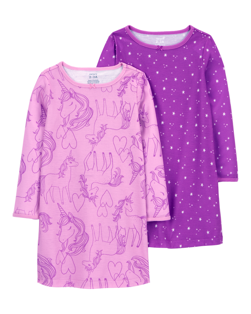 Kid 2 Pack Long Sleeve Nightgowns