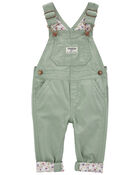 Baby Floral Lined Lightweight Canvas Overalls, image 1 of 3 slides