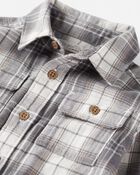 Baby Organic Cotton Herringbone Button-Front Shirt in Plaid, image 2 of 4 slides