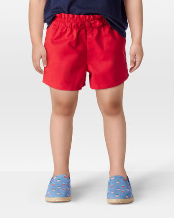 Toddler Pull-On Twill Bow Shorts, 