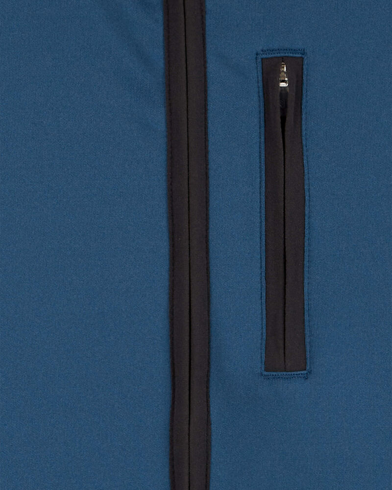 Kid 2-Piece Stretch Tech Hooded Jacket & Joggers Set - Navy, image 3 of 6 slides