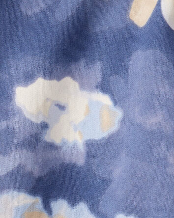 Girls Floral Print DayDream Fleece Hooded Zip-Up Jacket - Blue, 