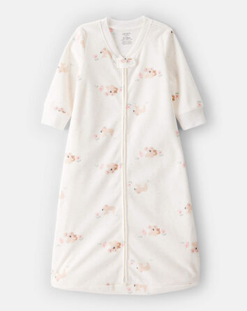 Baby Koala Print Loose Fit Long-Sleeve Wearable Blanket - White, 