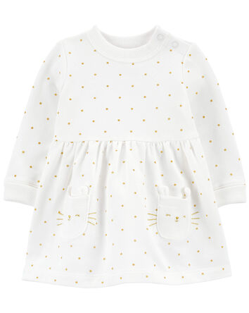 Polka Dot Fleece Dress, 