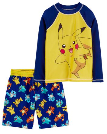 Kid Pikachu Pokémon Rashguard & Swim Trunks Set, 