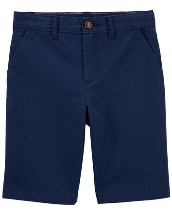 Kid Blue Flat-Front Shorts, 