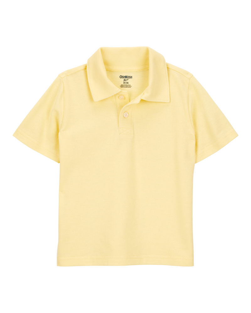 Toddler Pique Uniform Polo Shirt - Yellow, image 1 of 3 slides