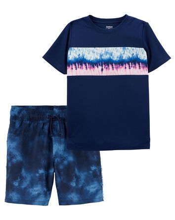 Kid 2-Piece  Active Tee & Shorts in Moisture Wicking Fabric, 