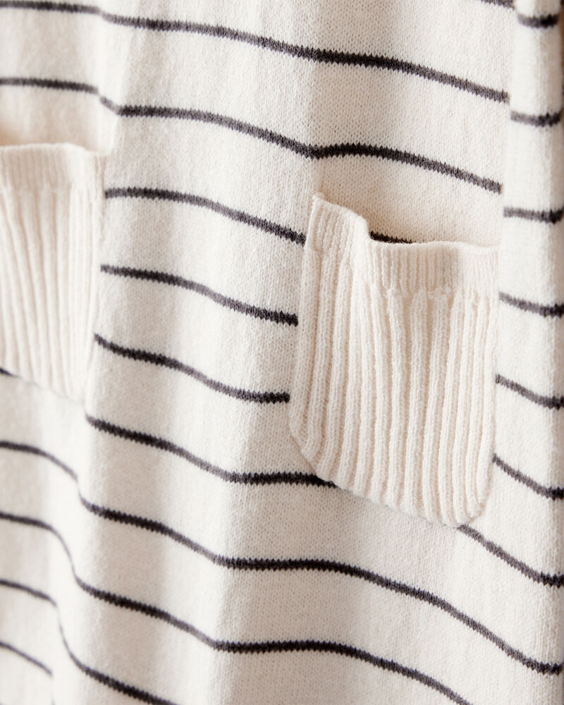 Baby Boy Striped Cotton Long-Sleeve Jumpsuit - White, image 2 of 4 slides
