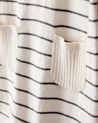 Baby Boy Striped Cotton Long-Sleeve Jumpsuit - White, image 2 of 4 slides