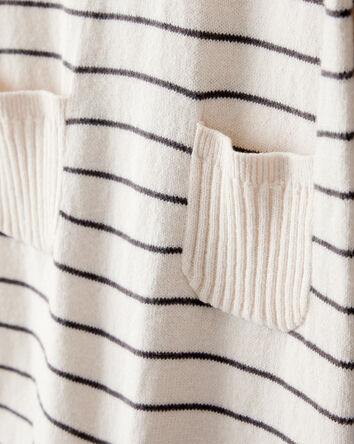 Baby Boy Striped Cotton Long-Sleeve Jumpsuit - White, 