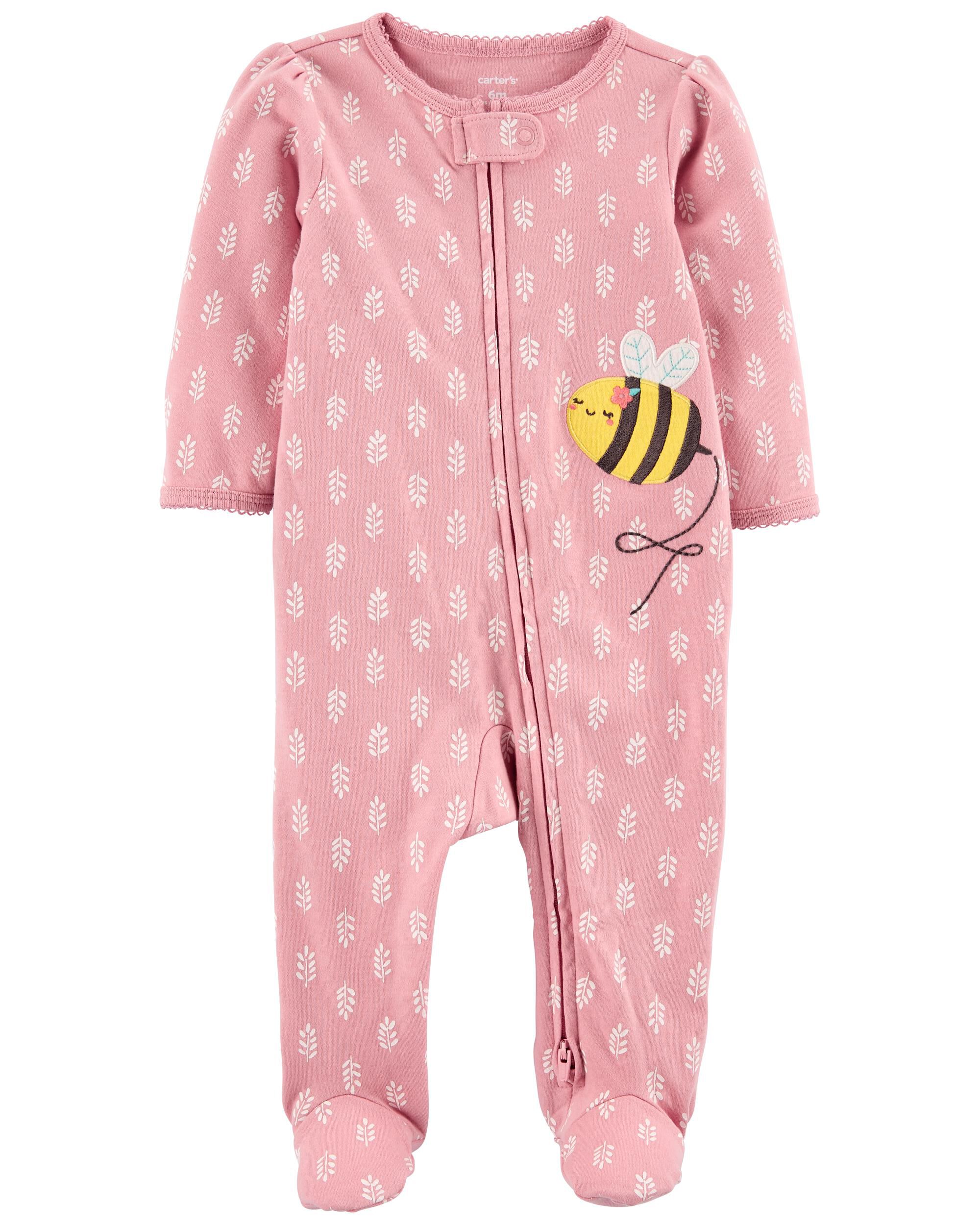 Pink Bumble Bee 2-Way Zip Cotton Sleep & Play | carters.com
