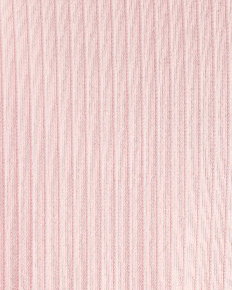 Toddler Girl Cotton Ribbed Stretch Leggings - Pink, image 3 of 4 slides