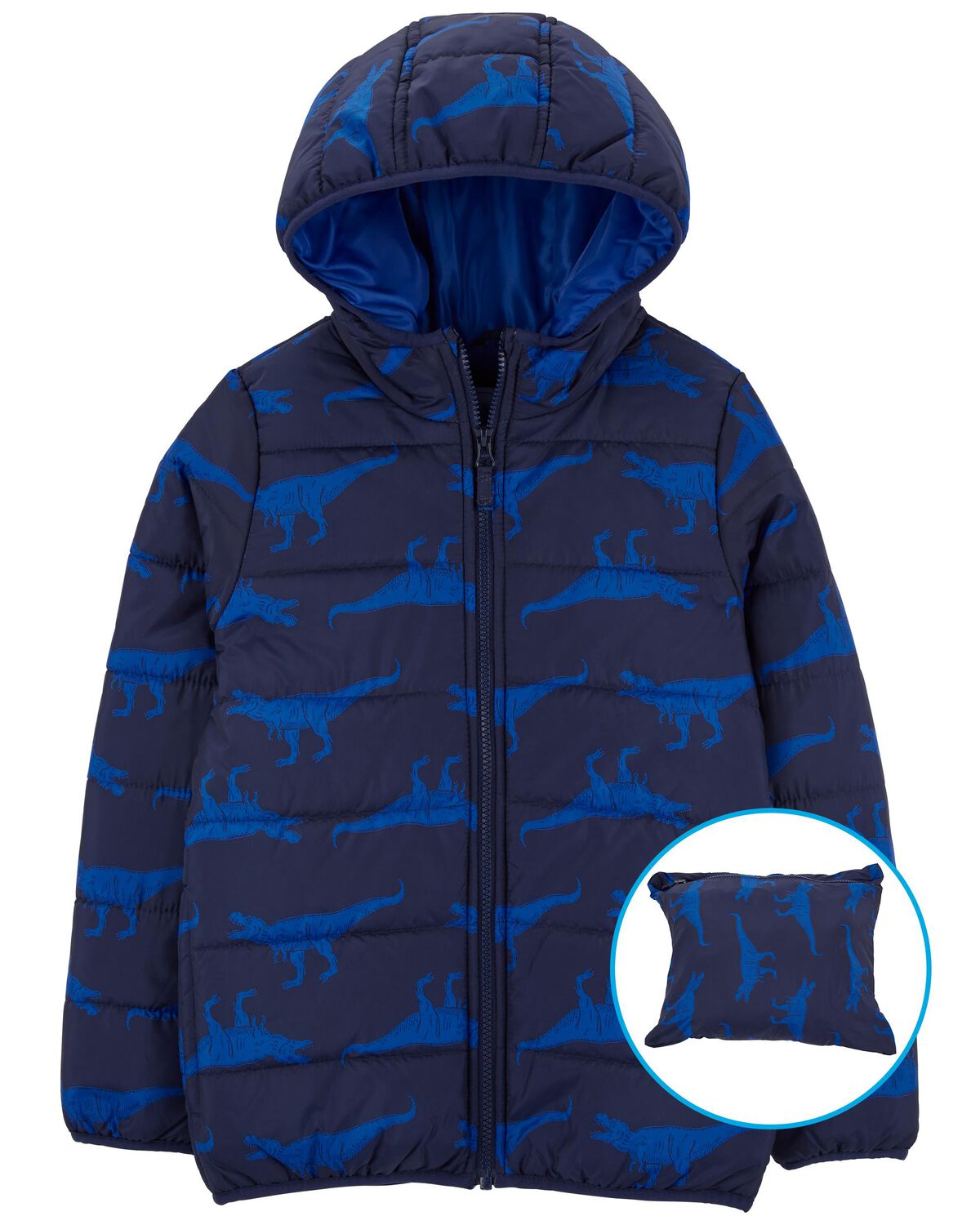 Blue Kid Dinosaur Packable Puffer | carters.com