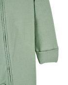Baby Solid 2-Way Zip PurelySoft Sleep & Play Pajamas - Green, image 2 of 5 slides