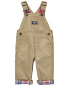 Baby Classic Plaid-Lined Canvas Overalls, image 1 of 3 slides