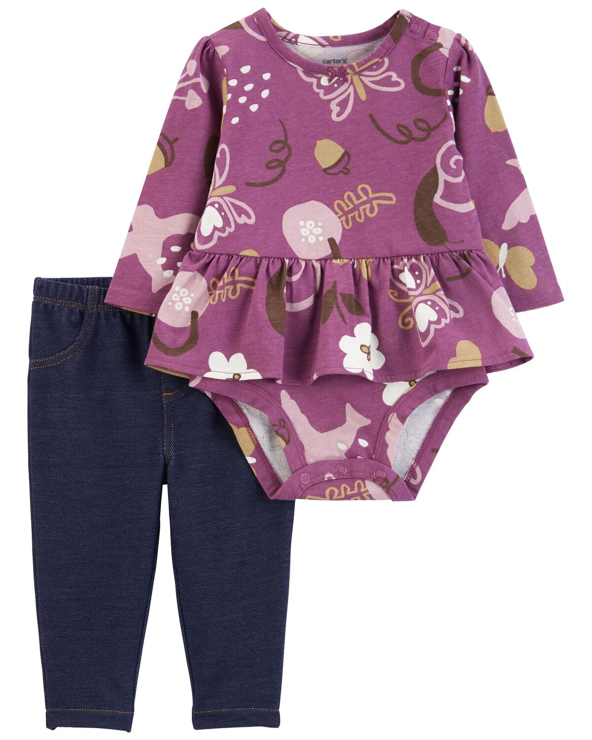 Baby 2-Piece Peplum Bodysuit & Pant Set