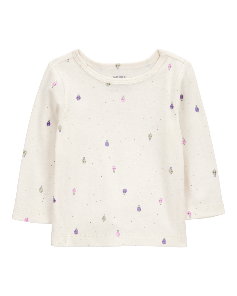 Baby 2-Piece Long-Sleeve Tee & Coverall Set - Purple, image 3 of 6 slides