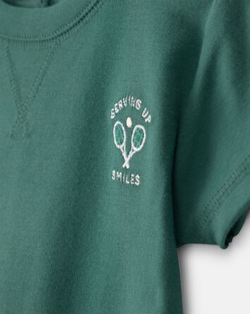 Baby Tennis Short-Sleeve Romper - Green, 