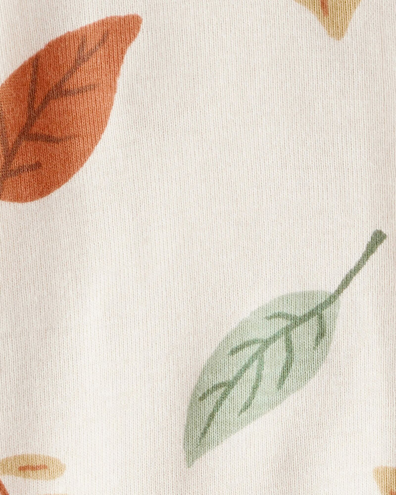 Baby Organic Cotton Sleep & Play Pajamas in Autumn Leaves Print, image 3 of 5 slides