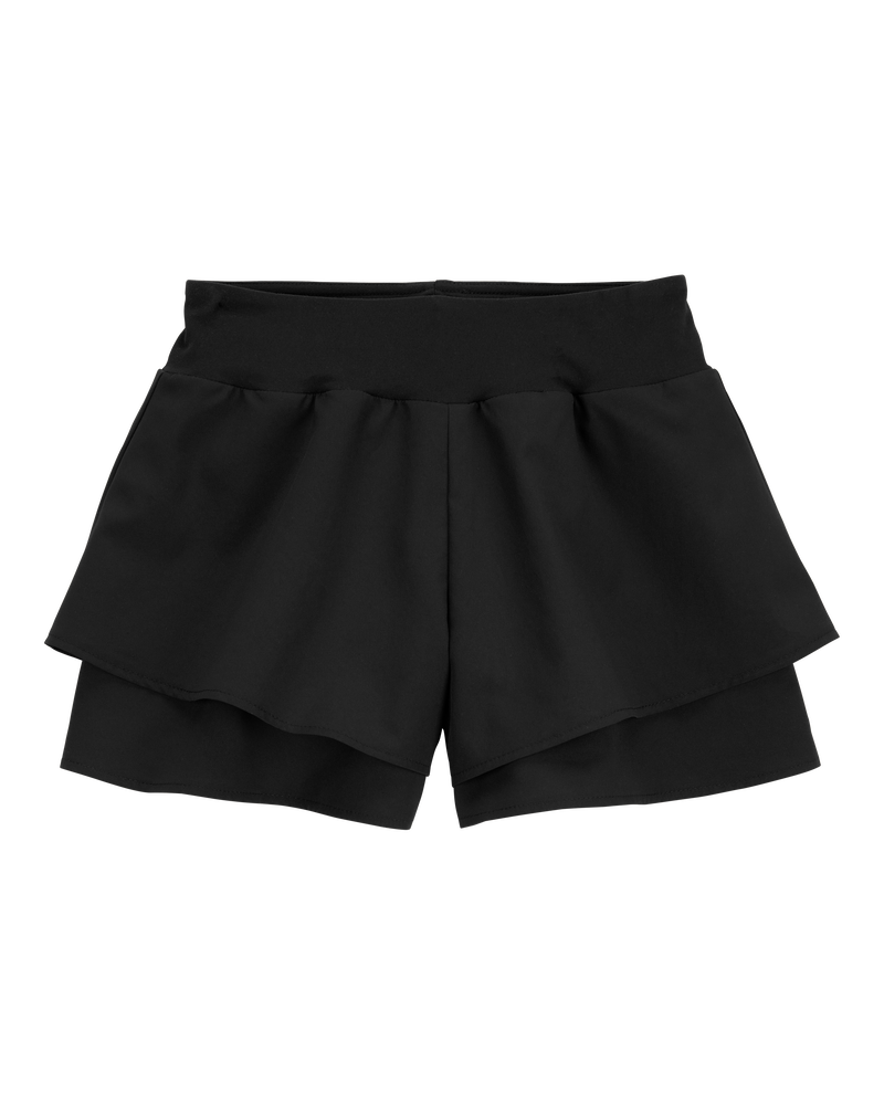 Kid Flowy Layered Flip Short - Black, image 1 of 6 slides
