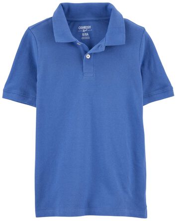 Kid Blue Piqué Polo Shirt, 