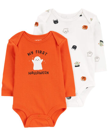 Baby 2-Pack Halloween Long-Sleeve Bodysuits, 