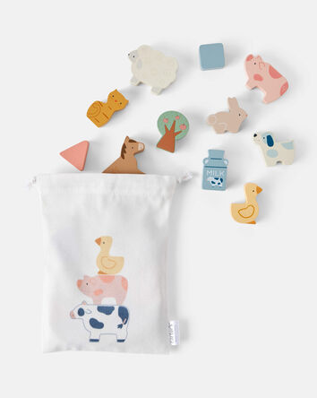 Farm Animals Wooden Activity Toy Set, 