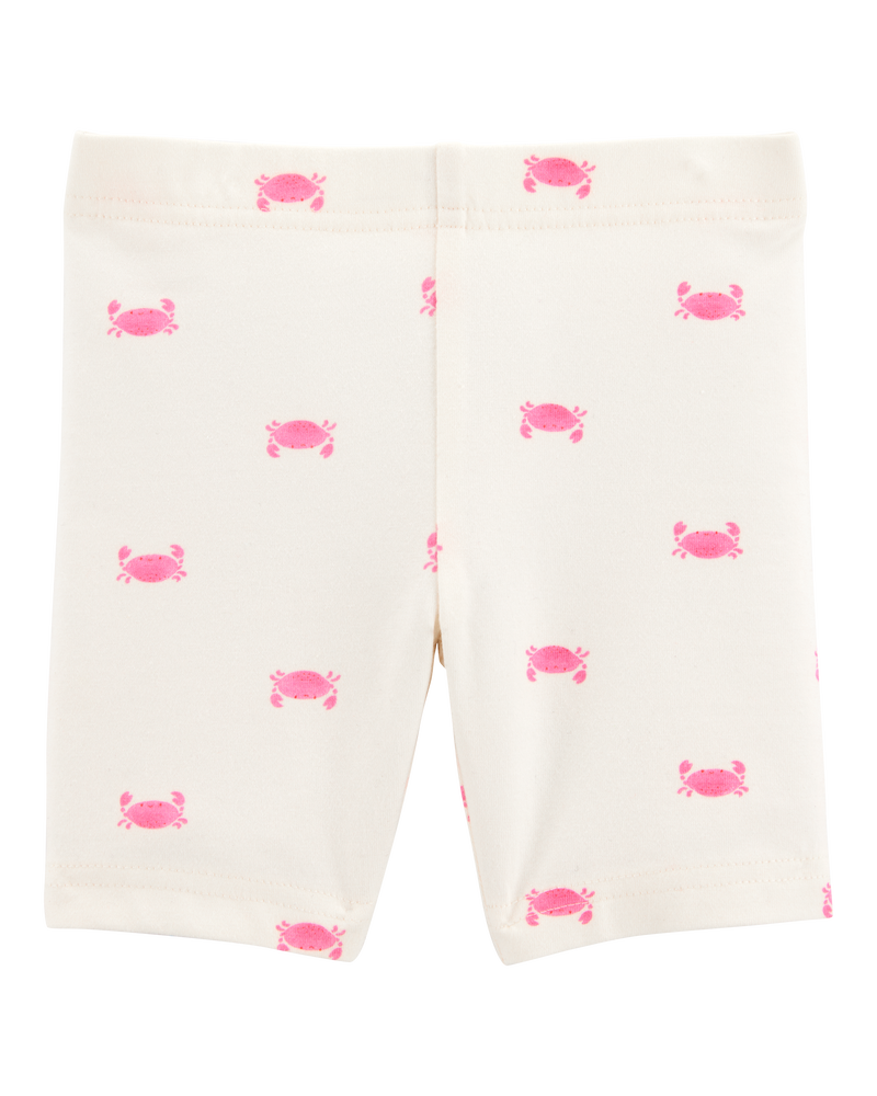 Baby Girl Crab Print Bike Shorts - Ivory, image 2 of 4 slides